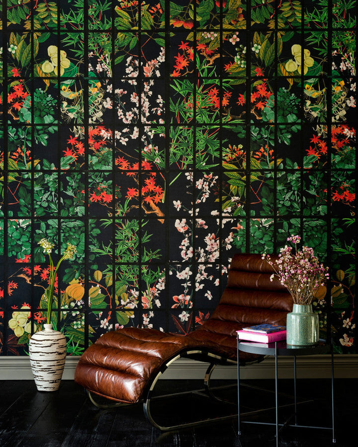 Japanese Garden By Night Wallpaper by Mind the Gap Designer Wallpaper THE WALLPAPER COLLECTABLES Textured Matte Made in Europe Paste the wall 3 rolls x 20.5 x 3.25 yards - Swanky Fabrics -