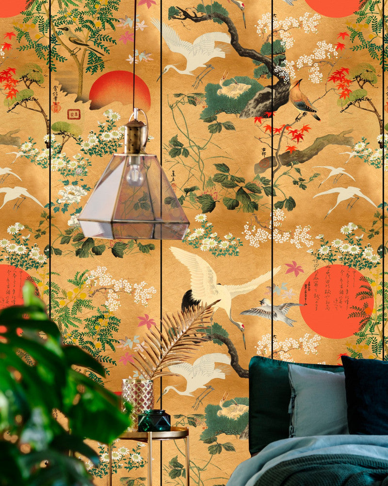 Byobu Standard Wallpaper by Mind the Gap Designer Wallpaper THE WALLPAPER COLLECTABLES Textured Matte Made in Europe Paste the wall 3 rolls x 20.5 x 3.25 yards - Swanky Fabrics -