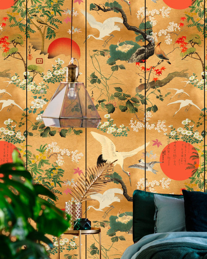 Byobu Standard Wallpaper by Mind the Gap Designer Wallpaper THE WALLPAPER COLLECTABLES Textured Matte Made in Europe Paste the wall 3 rolls x 20.5 x 3.25 yards - Swanky Fabrics -
