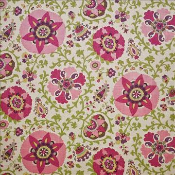Jinga Gardens Cherry Blossom by Kasmir Fabric 1400 55% Linen 45% Rayon USA 15,000 Wyzenbeek Double Rubs H: 27 inches, V: 36 inches 54 - Fabric Carolina - Kasmir
