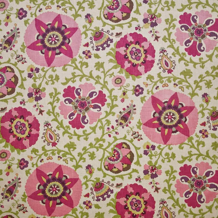 Jinga Gardens Cherry Blossom by Kasmir Fabric 1400 55% Linen
45% Rayon
 USA 15,000 Wyzenbeek Double Rubs Horizontal: 27 inches and Vertical: 36 inches 54 - Fabric Carolina -