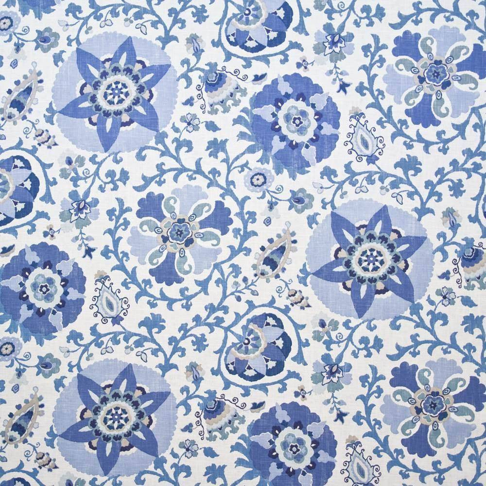 Jinga Gardens Indian Sea by Kasmir Fabric 1401 USA 15,000 Wyzenbeek Double Rubs H: 27 inches, V:36 inches 54 - Fabric Carolina - Kasmir