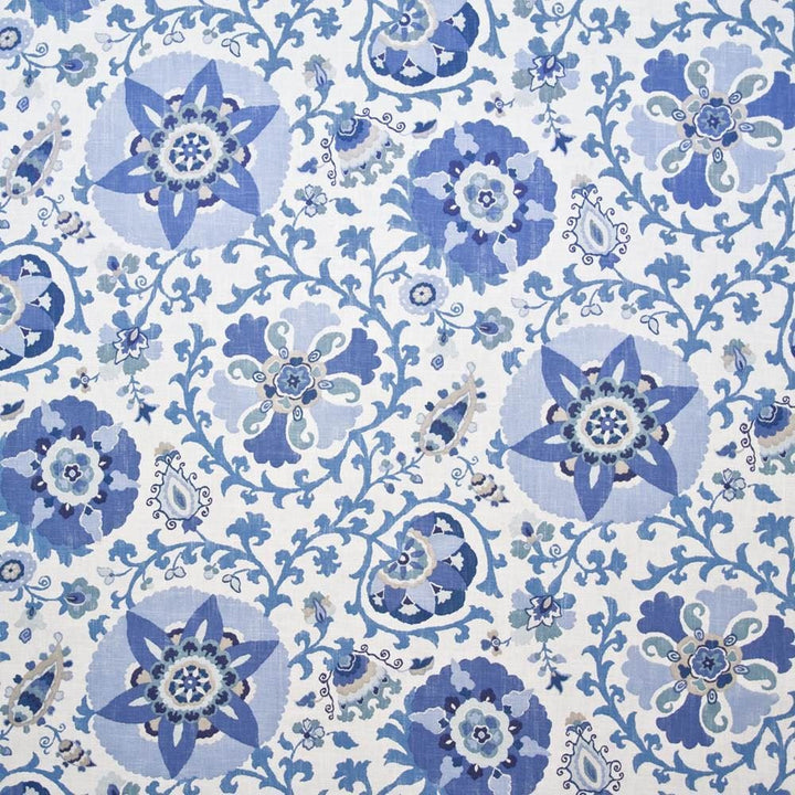 Jinga Gardens Indian Sea by Kasmir Fabric 1401 55% Linen
45% Rayon
 USA 15,000 Wyzenbeek Double Rubs Horizontal: 27 inches and Vertical: 36 inches 54 - Fabric Carolina -