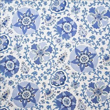 Jinga Gardens Indian Sea by Kasmir Fabric 1401 55% Linen 45% Rayon USA 15,000 Wyzenbeek Double Rubs H: 27 inches, V: 36 inches 54 - Fabric Carolina - Kasmir