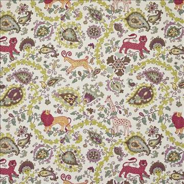 Jinga Jungle Cherry Blossom by Kasmir Fabric 1400 100% Cotton USA 15,000 Wyzenbeek Double Rubs H: 27 inches, V: 27 inches 54 - Fabric Carolina - Kasmir
