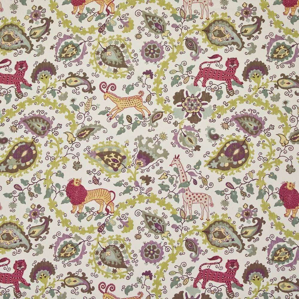 Jinga Jungle Cherry Blossom by Kasmir Fabric 1400 USA 15,000 Wyzenbeek Double Rubs H: 27 inches, V:27 inches 54 - Fabric Carolina - Kasmir