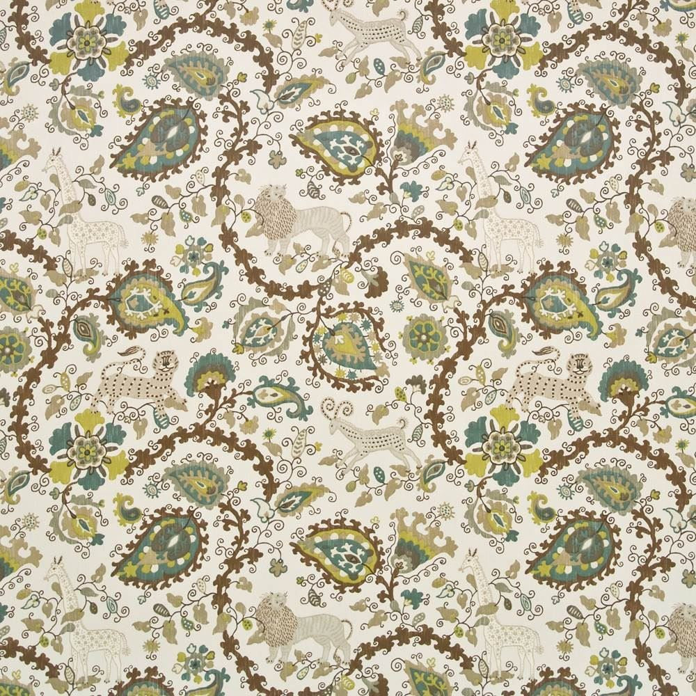 Jinga Jungle Woodland by Kasmir Fabric 1401 100% Cotton USA 15,000 Wyzenbeek Double Rubs Horizontal: 27 inches and Vertical: 27 inches 54 - Fabric Carolina -