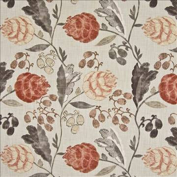 Joie De Vivre Spice by Kasmir Fabric 1389 100% Cotton USA 9,000 Wyzenbeek Double Rubs H: 27 inches, V: 25 2/8 inches 54 - 55 - Fabric Carolina - Kasmir