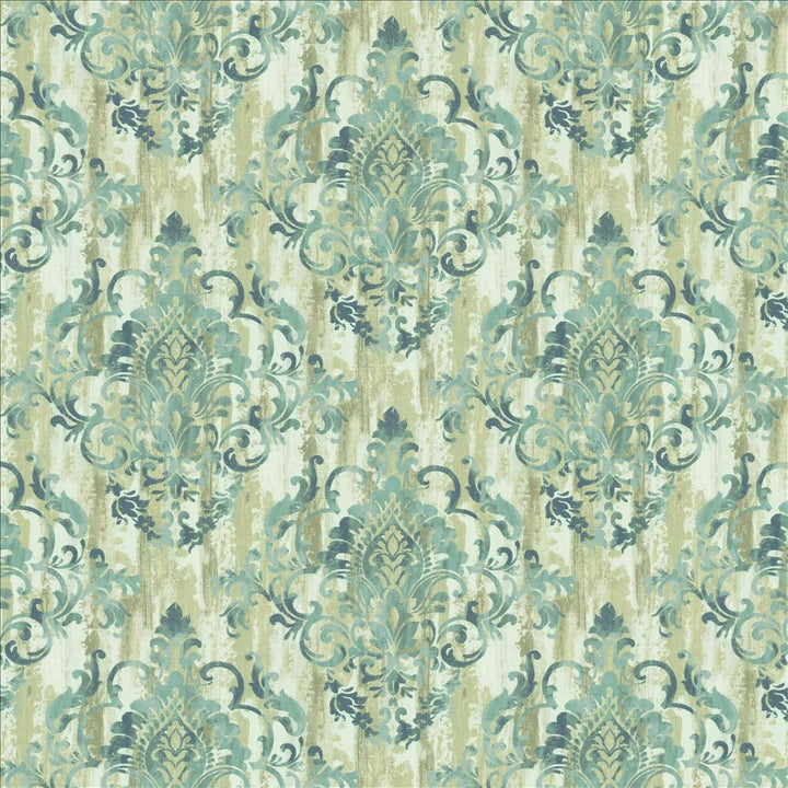 Juliette Damask Teal by Kasmir Fabric 1453 100% Cotton
 SOUTH KOREA 15,000 Wyzenbeek Double Rubs Horizontal: 27 inches and Vertical: 24 6/8 inches 54 - Fabric Carolina -