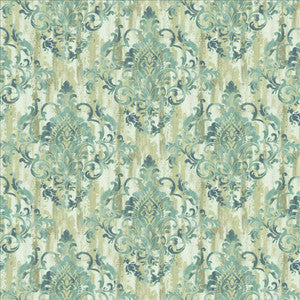 Juliette Damask Teal by Kasmir Fabric