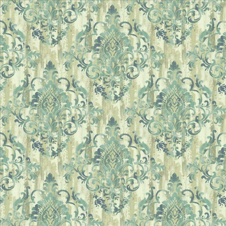 Juliette Damask Teal by Kasmir Fabric 1453 100% Cotton
 SOUTH KOREA </p><p>Repeat: Horizontal: 27 inches and Vertical: 24 6/8 inches 54 - Fabric Carolina -