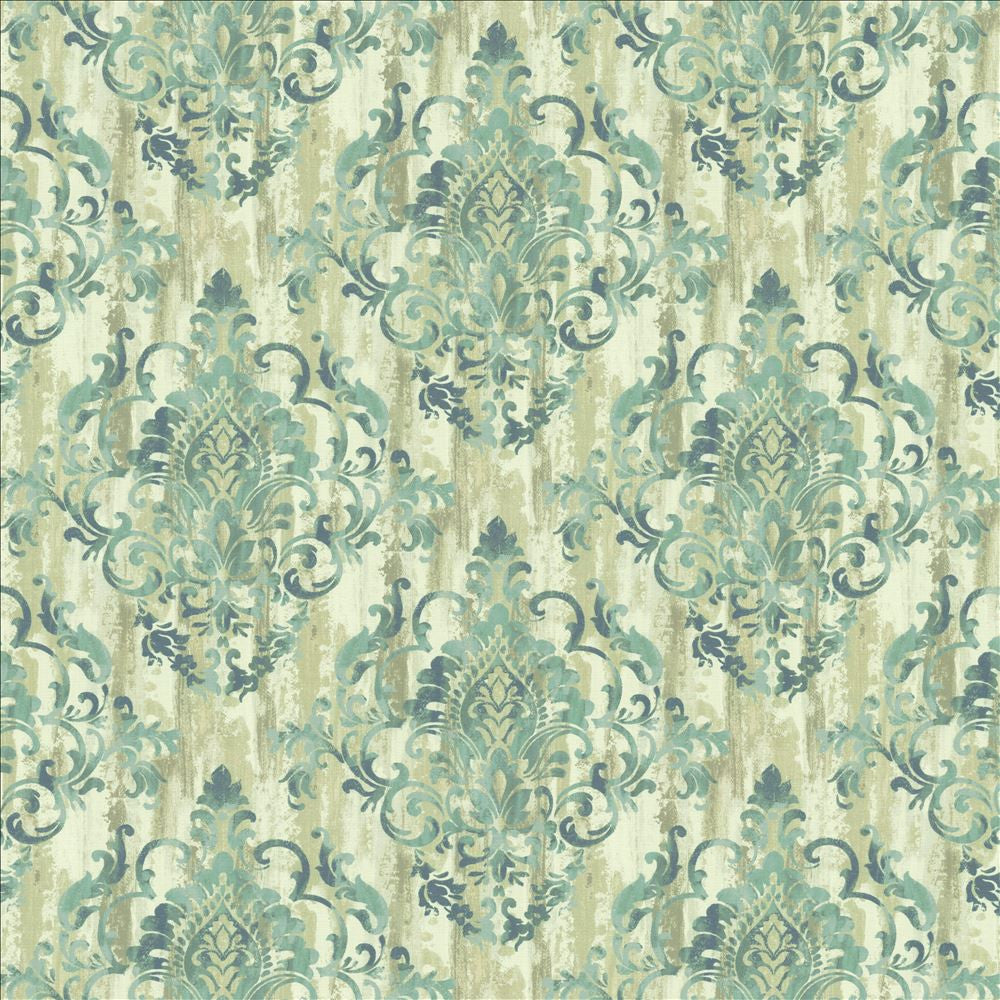 Juliette Damask Teal by Kasmir Fabric 1453 100% Cotton
 SOUTH KOREA </p><p>Repeat: Horizontal: 27 inches and Vertical: 24 6/8 inches 54 - Fabric Carolina -