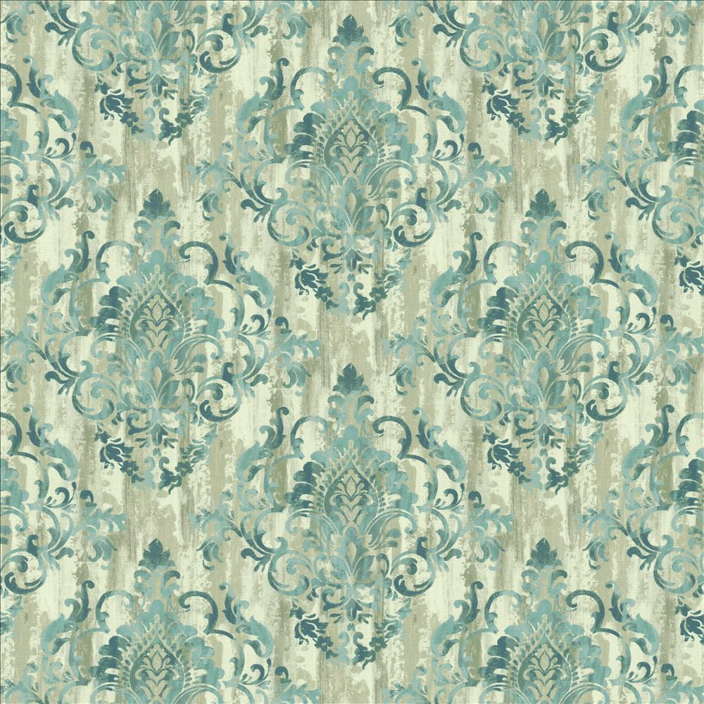 Juliette Damask Teal by Kasmir Fabric 1453 100% Cotton
 SOUTH KOREA </p><p>Repeat: Horizontal: 27 inches and Vertical: 24 6/8 inches 54 - Fabric Carolina -