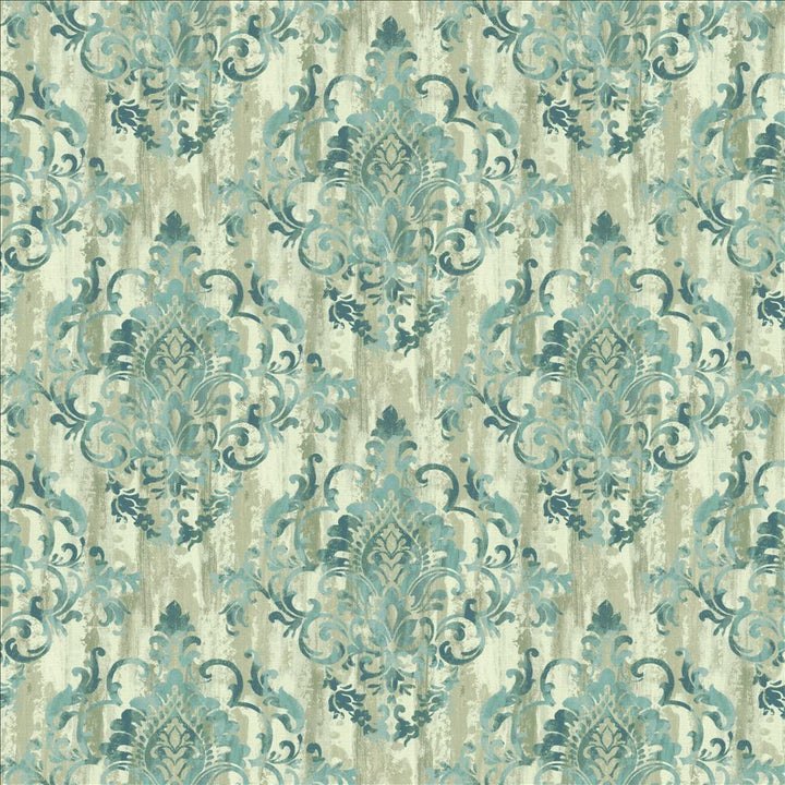 Juliette Damask Teal by Kasmir Fabric 1453 100% Cotton
 SOUTH KOREA </p><p>Repeat: Horizontal: 27 inches and Vertical: 24 6/8 inches 54 - Fabric Carolina -