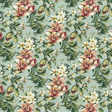 Kaanapali Capri Blue by Kasmir Fabric 5082 100% Cotton SOUTH KOREA 35,000 Wyzenbeek Double Rubs H: 27 inches, V: 25 2/8 inches 54 - Fabric Carolina - Kasmir