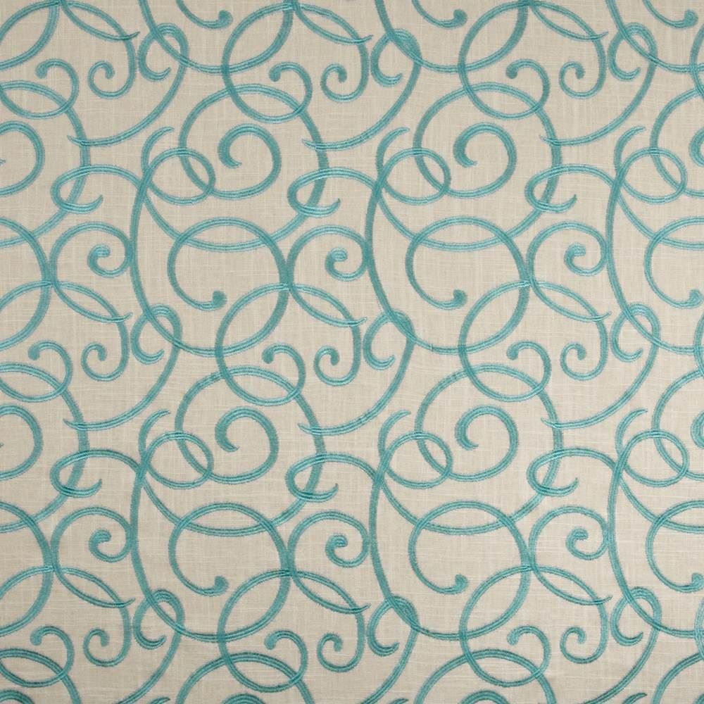 Kabuki Linen Turquoise by Kasmir Fabric 1406 57% Rayon
43% Linen
 CHINA </p><p>Repeat: Horizontal: 10 inches and Vertical: 11 4/8 inches 54 - Fabric Carolina -