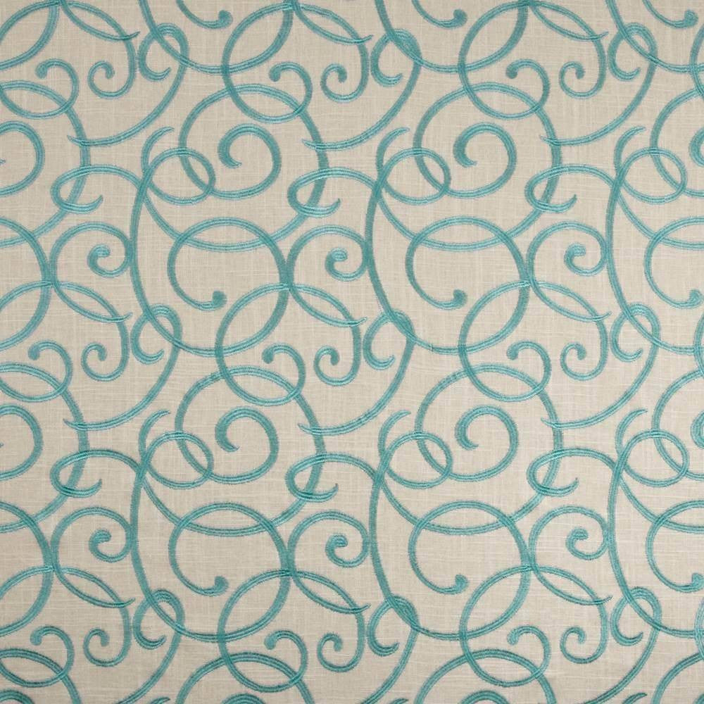 Kabuki Linen Turquoise by Kasmir Fabric 1406 CHINA 6,000 Wyzenbeek Double Rubs H: 10 inches, V:11 4/8 inches 54 - Fabric Carolina - Kasmir