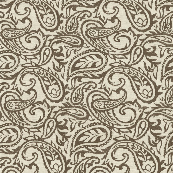 Kahala Paisley Earth by Kasmir Fabric 1450 52% Linen 48% Cotton INDIA Not Tested Horizontal: 17 inches and Vertical: 14 7/8 inches 54 - Fabric Carolina -