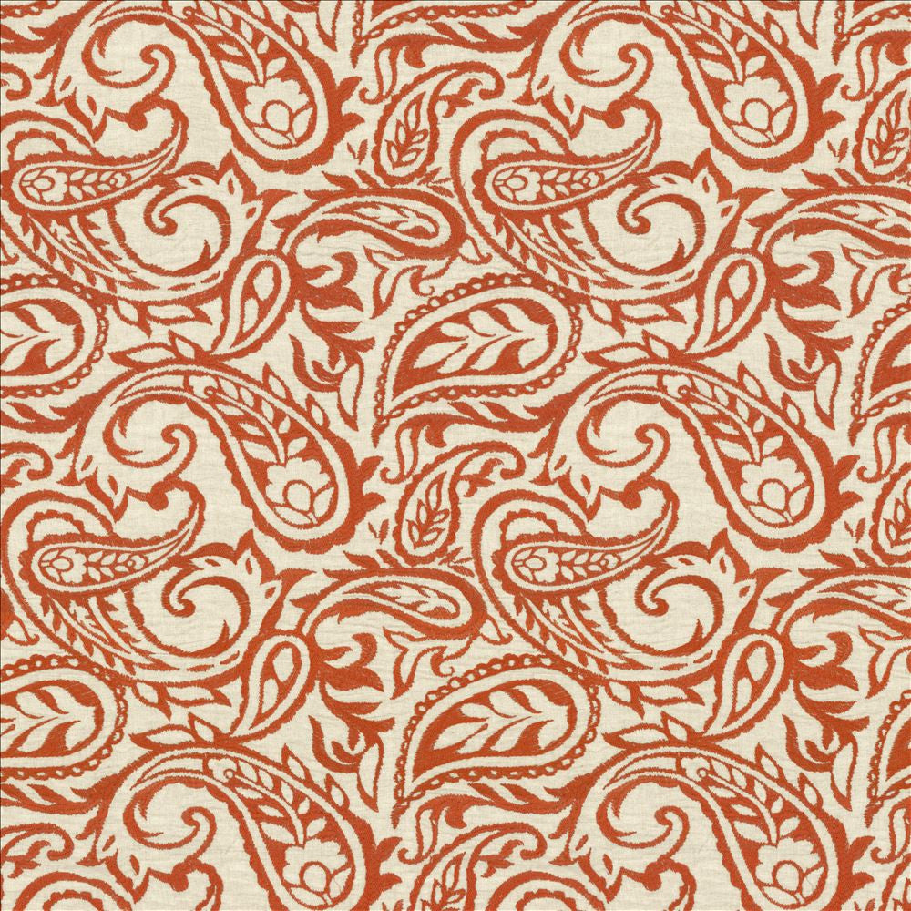 Kahala Paisley Paprika by Kasmir Fabric 1450 52% Linen
48% Cotton
 INDIA </p><p>Repeat: Horizontal: 17 inches and Vertical: 14 7/8 inches 51 - Fabric Carolina -
