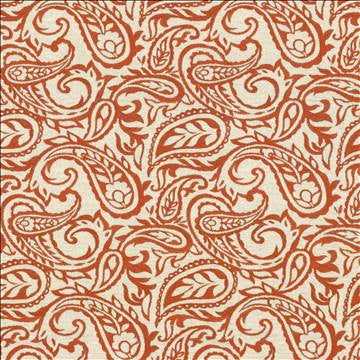 Kahala Paisley Paprika by Kasmir Fabric 1450 52% Linen 48% Cotton INDIA Not Tested H: 17 inches, V: 14 7/8 inches 54 - Fabric Carolina - Kasmir