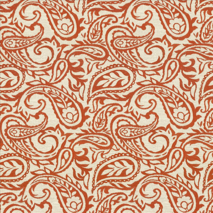 Kahala Paisley Paprika by Kasmir Fabric 1450 52% Linen
48% Cotton
 INDIA Not Tested </p><p>Repeat: Horizontal: 17 inches and Vertical: 14 7/8 inches 51 - Fabric Carolina -