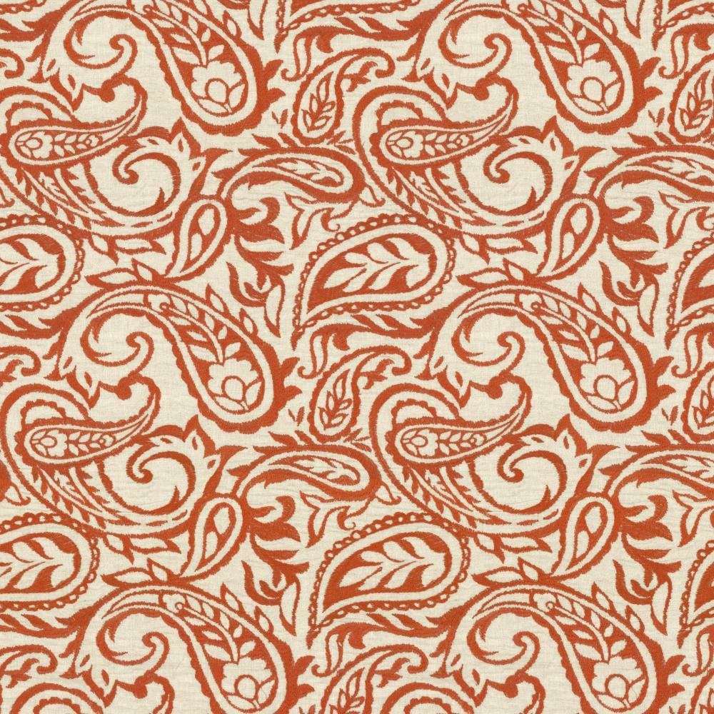 Kahala Paisley Paprika by Kasmir Fabric 1450 52% Linen
48% Cotton
 INDIA </p><p>Repeat: Horizontal: 17 inches and Vertical: 14 7/8 inches 51 - Fabric Carolina -