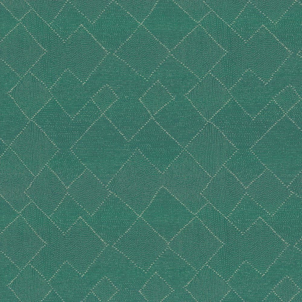 Kantha Quilt Jade by Kasmir Fabric 5135 64% Cotton
36% Polyester
 USA </p><p>Repeat: Horizontal: 25 2/8 inches and Vertical: 24 6/8 inches 54 - Fabric Carolina -