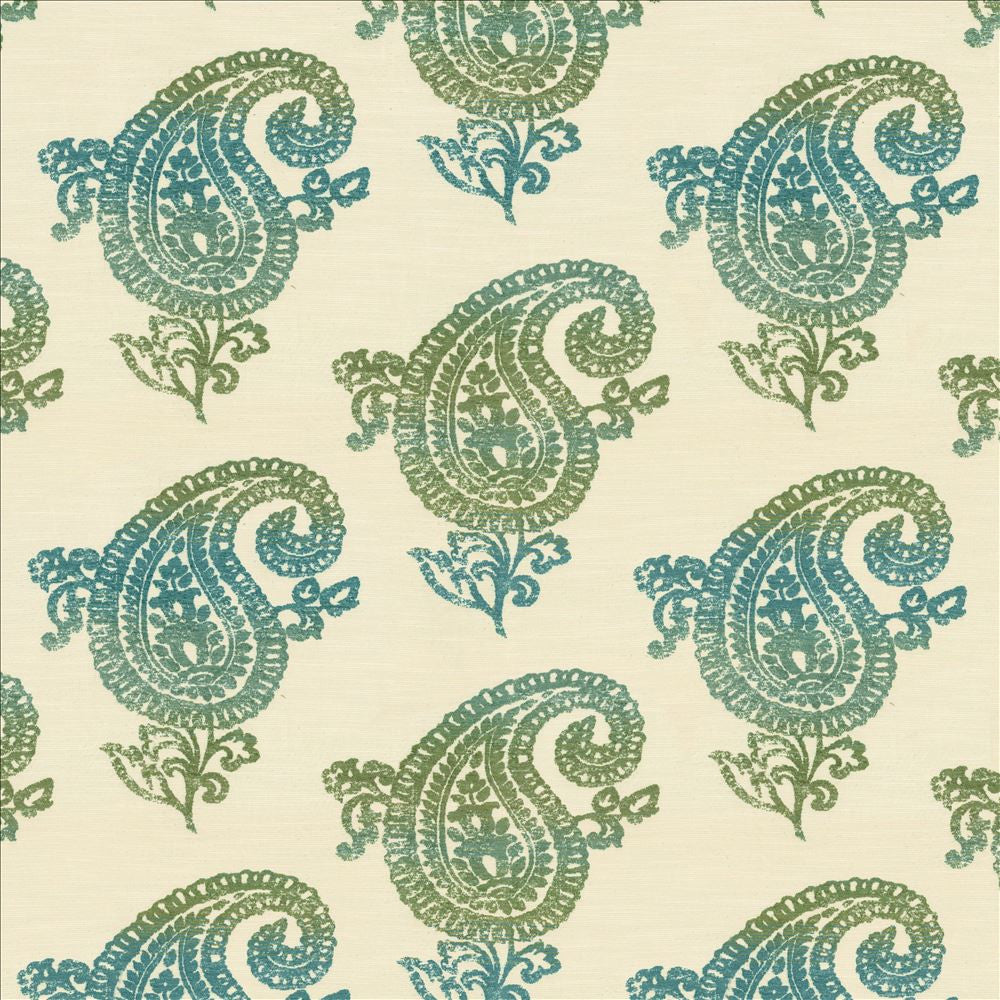 Kasbah Seaglass by Kasmir Fabric 8005 62% Rayon
38% Cotton, Organic
 USA </p><p>Repeat: Horizontal: 27 3/8 inches and Vertical: 20 inches 54 - Fabric Carolina -