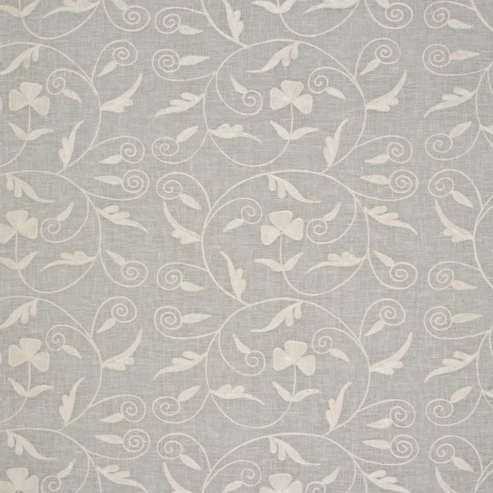 Kashida Cream by Kasmir Fabric 1374 100% Linen Embroidery 100% Rayon INDIA Not Tested Horizontal: 16 inches and Vertical: 15 4/8 inches 54 - Fabric Carolina -