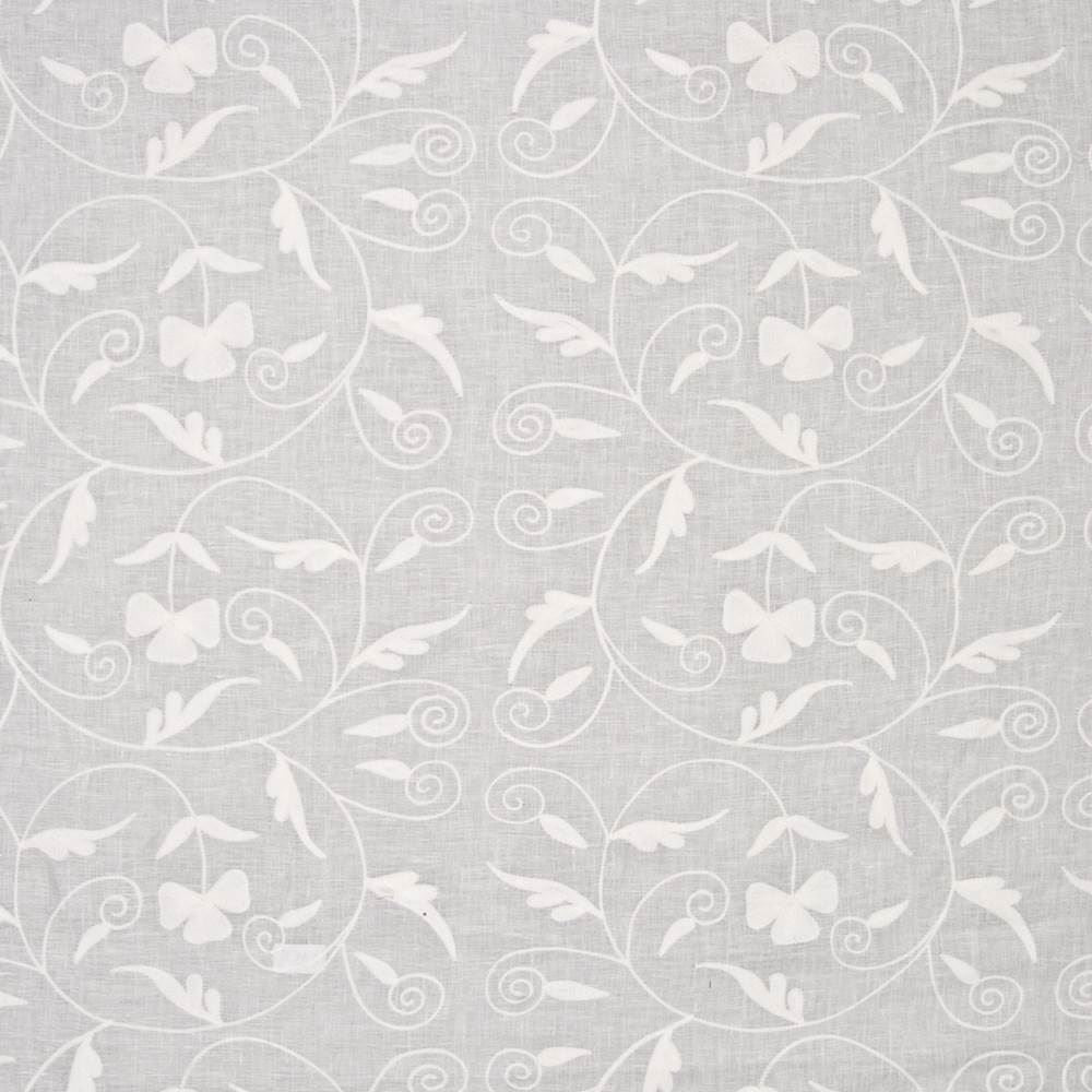 Kashida Snow  by Kasmir Fabric See sample 100% Linen
Embroidery
100% Rayon
 INDIA Not Tested </p><p>Repeat: Horizontal: 16 inches and Vertical: 15 4/8 inches 54  - Fabric Carolina -