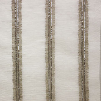 Kate Ivory 7466611002 by Carole Fabric Exclusive Gypsy Nights 76% Linen, 24% Polyester India H: 4-1/4"V, 8-3/4"H  55" Minimum (See sample for specifics) - Fabric Carolina - Carole Exclusive