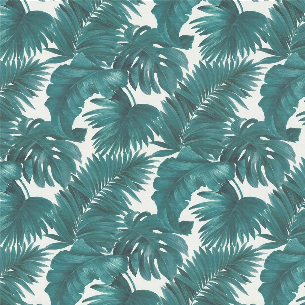 Keanu Palm 110 Peacock by Kasmir Fabric 1453 65% Polyester
35% Cotton
 SPAIN 40,000 Martindale Cycles Horizontal: 27 5/8 inches and Vertical: 24 4/8 inches 110 - Fabric Carolina -
