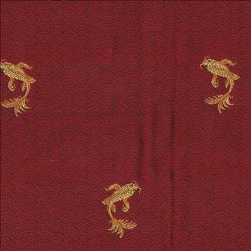 Koi Pond Garnet by Kasmir Fabric 1404 67% Rayon 33% Polyester USA 54,000 Wyzenbeek Double Rubs H: 6 6/8 inches, V: 8 1/8 inches 54 - 56 - Fabric Carolina - Kasmir