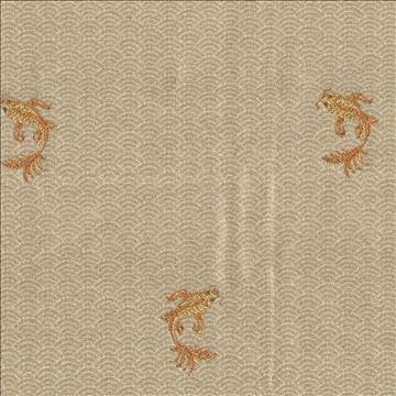 Koi Pond Ming Gold by Kasmir Fabric 1404 67% Rayon 33% Polyester USA 54,000 Wyzenbeek Double Rubs H: 6 6/8 inches, V: 8 1/8 inches 54 - 56 - Fabric Carolina - Kasmir