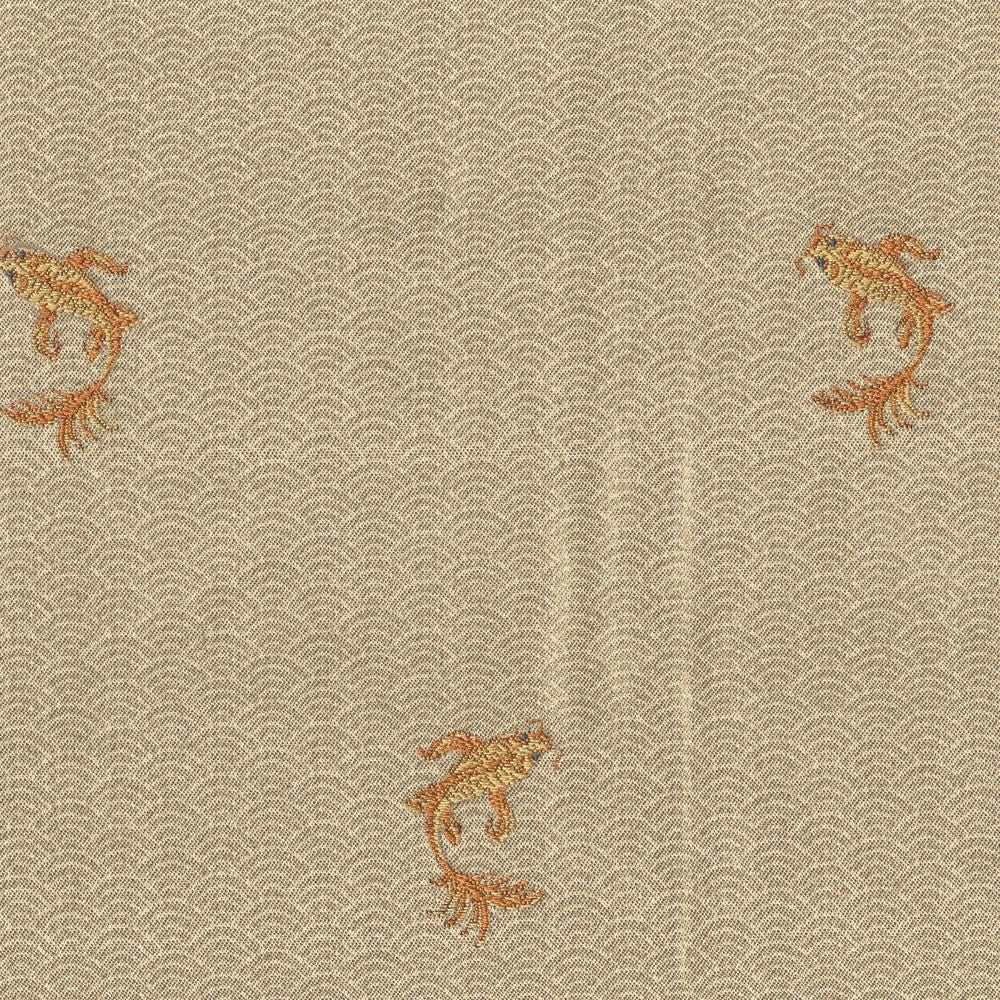 Koi Pond Ming Gold by Kasmir Fabric 1404 67% Rayon
33% Polyester
 USA </p><p>Repeat: Horizontal: 6 6/8 inches and Vertical: 8 1/8 inches 54 - 56 - Fabric Carolina -