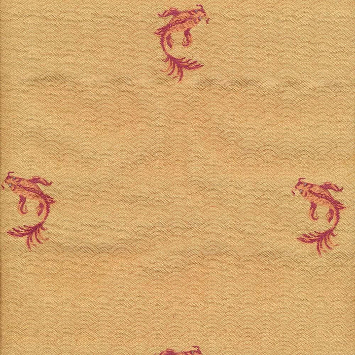 Koi Pond Saffron by Kasmir Fabric 1404 67% Rayon
33% Polyester
 USA </p><p>Repeat: Horizontal: 6 6/8 inches and Vertical: 8 1/8 inches 54 - 56 - Fabric Carolina -