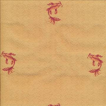 Koi Pond Saffron by Kasmir Fabric 1404 67% Rayon 33% Polyester USA 54,000 Wyzenbeek Double Rubs H: 6 6/8 inches, V: 8 1/8 inches 54 - 56 - Fabric Carolina - Kasmir