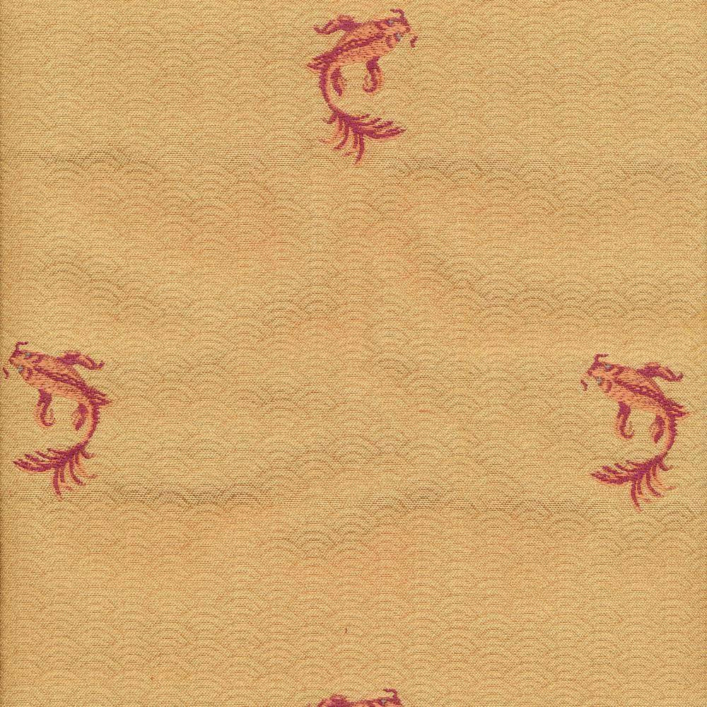 Koi Pond Saffron by Kasmir Fabric 1404 USA 54,000 Wyzenbeek Double Rubs H: 6 6/8 inches, V:8 1/8 inches 54 - 56 - Fabric Carolina - Kasmir