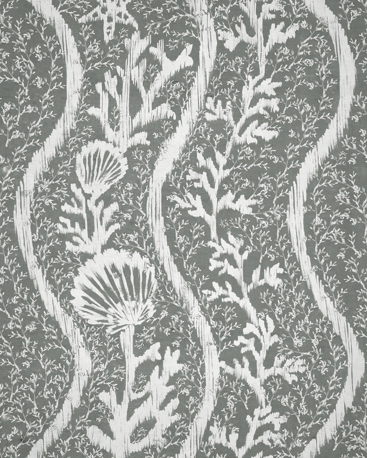 KORALION Seagrass Wallpaper (WP30049) by Mind The Gap | WP30049 | SUNDANCE VILLA | 1 roll x 20.5 x 393.7 in | 0.52m / 20.5in | 10m / 393.7in | 5.20mp | 70cm / 27.6in | Grey, White | Satin Matte | Paste the wall | 1-roll in a box | Fabric Carolina | https://www.fabriccarolina.com/
