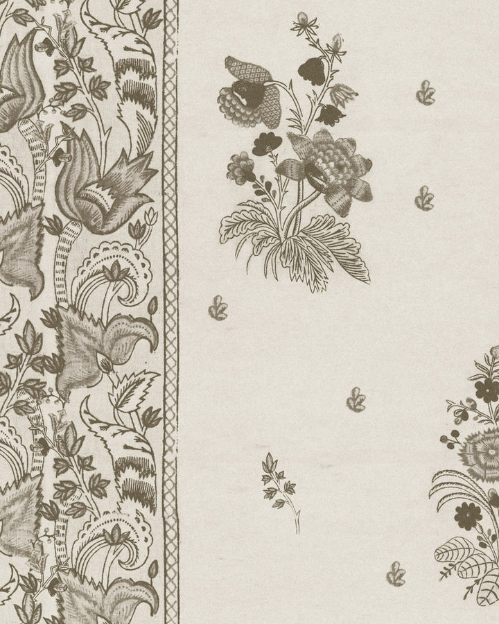 KOROND FLORAL Dune Wallpaper (WP30023) by Mind The Gap | WP30023 | TRANSYLVANIAN ROOTS | 1 roll x 20.5 x 393.7 in | 0.52m / 20.5in | 10m / 393.7in | 5.20mp | 50cm / 19.6in | Dune, Taupe | Satin Matte | Paste the wall | 1-roll in a box | Fabric Carolina | https://www.fabriccarolina.com/