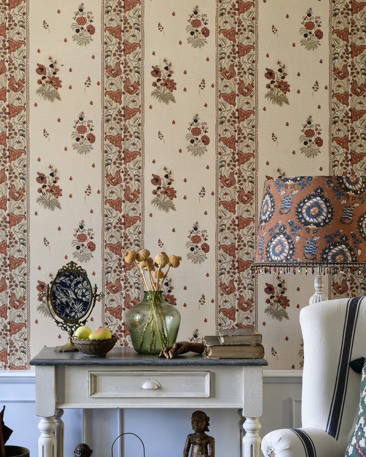 Korond Floral Leather Wallpaper by Mind the Gap Designer Wallpaper TRANSYLVANIAN ROOTS Satin Matte Made in Europe Paste the wall 1 roll x 20.5 x 10.9 yards - Swanky Fabrics -
