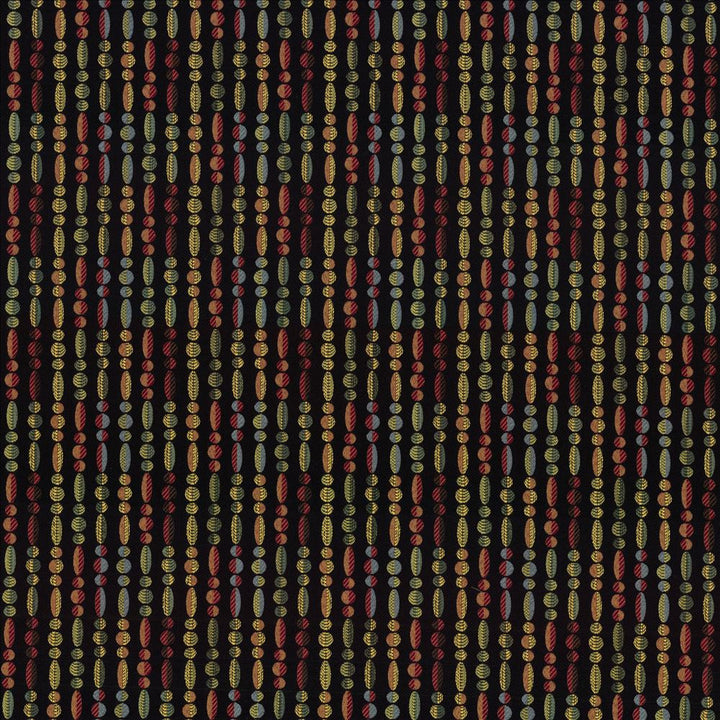 La Cirque Black by Kasmir Fabric 5068 100% Polyester CHINA 39,000 Wyzenbeek Double Rubs Horizontal: 4 6/8 inches and Vertical: 5 2/8 inches 58 - Fabric Carolina -