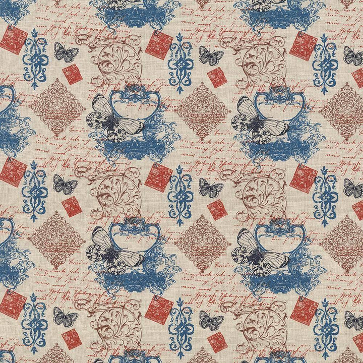 La Mariposa Turquoise by Kasmir Fabric 5065 USA 15,000 Wyzenbeek Double Rubs H: 13 4/8 inches, V:13 4/8 inches 54 - Fabric Carolina - Kasmir