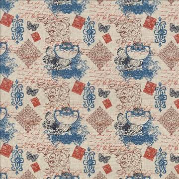 La Mariposa Turquoise by Kasmir Fabric 5065 70% Cotton 30% Linen USA 15,000 Wyzenbeek Double Rubs H: 13 4/8 inches, V: 13 4/8 inches 54 - Fabric Carolina - Kasmir