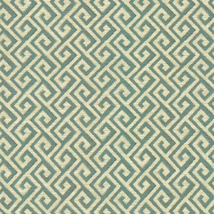 Laconia Aqua by Kasmir Fabric 1455 100% Polyester
 CHINA </p><p>Repeat: Horizontal: 3 inches and Vertical: 2 inches 54 - Fabric Carolina -