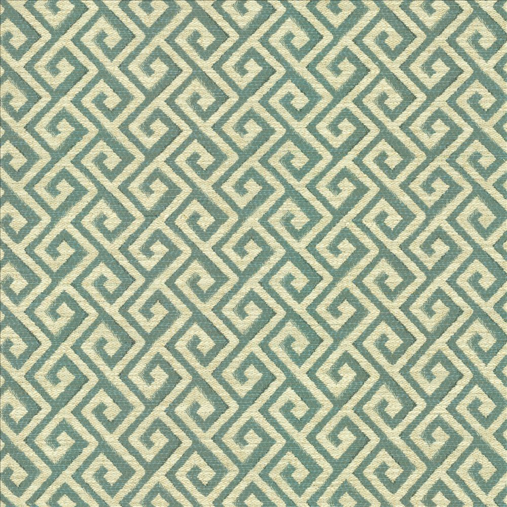 Laconia Aqua by Kasmir Fabric 1455 100% Polyester
 CHINA </p><p>Repeat: Horizontal: 3 inches and Vertical: 2 inches 54 - Fabric Carolina -