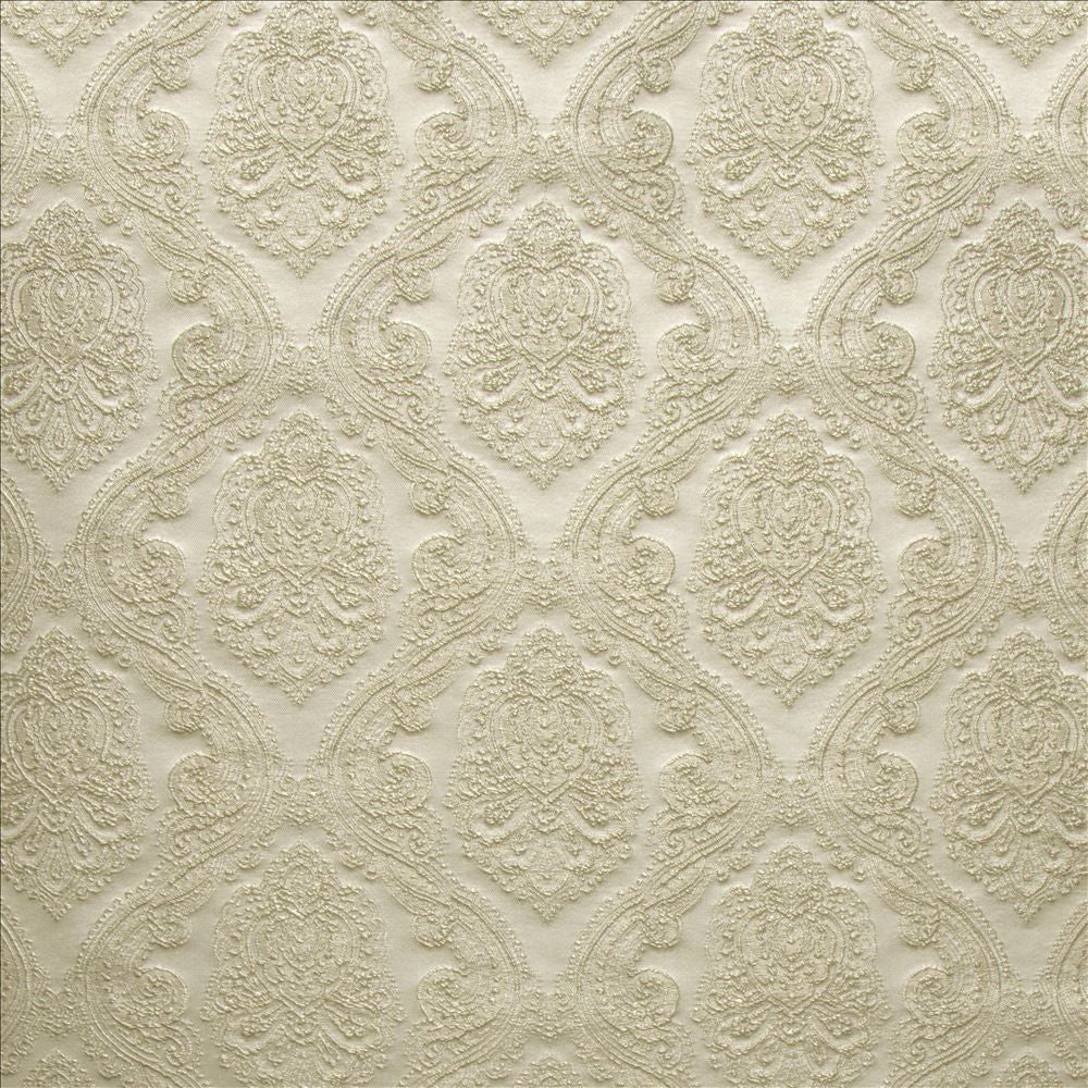 Lady In Waiting Silver by Kasmir Fabric 5147 100% Polyester INDIA 30,000 Wyzenbeek Double Rubs Horizontal: 6 6/8 inches and Vertical: 6 inches 54 - Fabric Carolina -