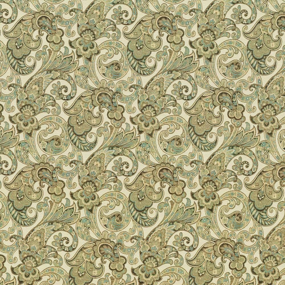 Lages Paisley Celery by Kasmir Fabric 1420 CHINA 9,000 Wyzenbeek Double Rubs H: 14 4/8 inches, V:19 inches 58 - Fabric Carolina - Kasmir
