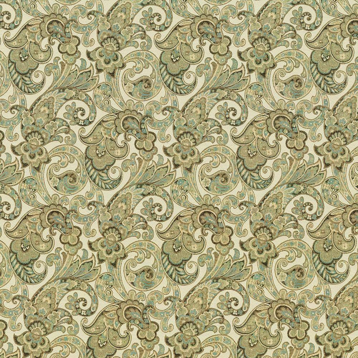Lages Paisley Celery by Kasmir Fabric 1420 CHINA 9,000 Wyzenbeek Double Rubs H: 14 4/8 inches, V:19 inches 58 - Fabric Carolina - Kasmir