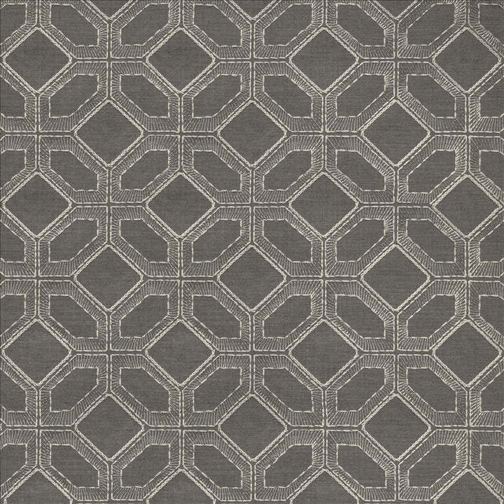 Latticework Pewter by Kasmir Fabric 1450 47% Cotton
39% Polyester
14% Rayon
 INDIA </p><p>Repeat: Horizontal: 6 4/8 inches and Vertical: 6 inches 56 - Fabric Carolina -